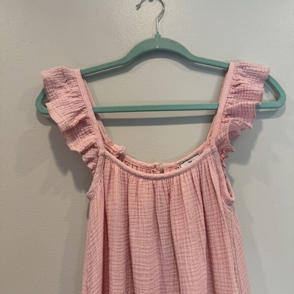 Petite Plume Celeste Nightdress 100% Cotton Pink Tiered Sleeveless Women Small - Picture 3 of 11
